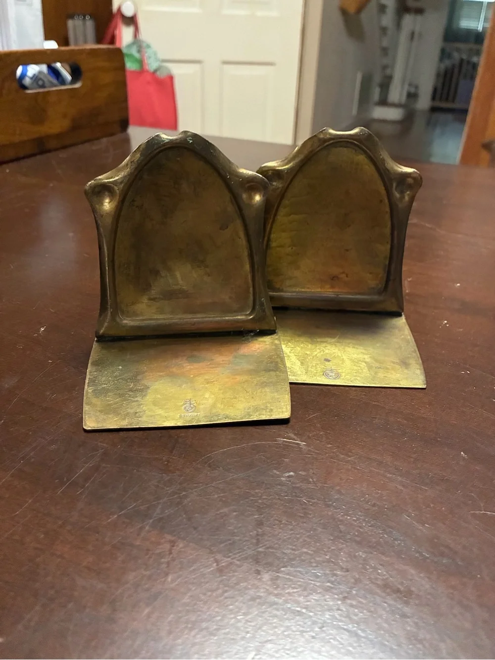 Roycroft hammered-copper Arts & Crafts bookends